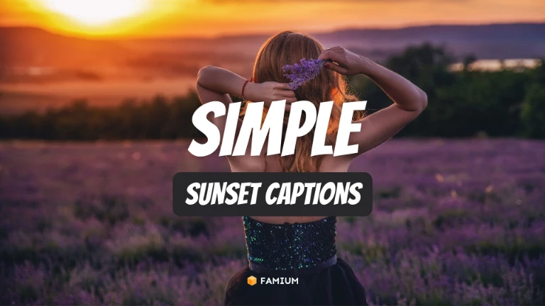 Simple Sunset Captions for Instagram - Famium